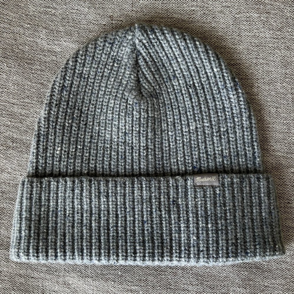 Madewell Chunky Merino Wool Cuffed Beanie in Ashen Silver / Gray NWOT
